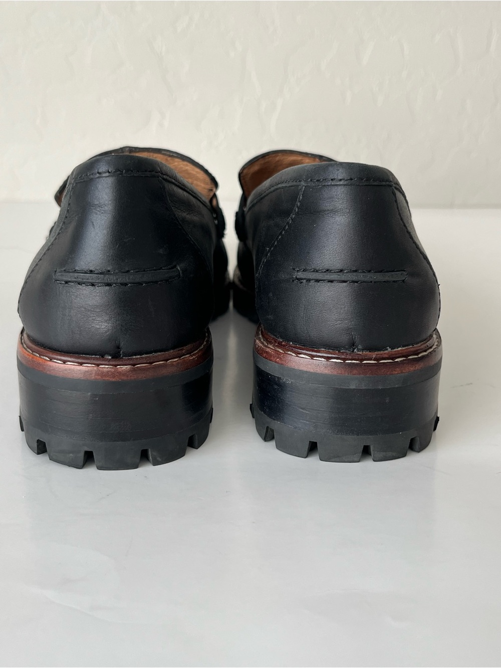 Madewell The Corinne lugsole leather loafers preppy black 7 - Picture 9 of 13
